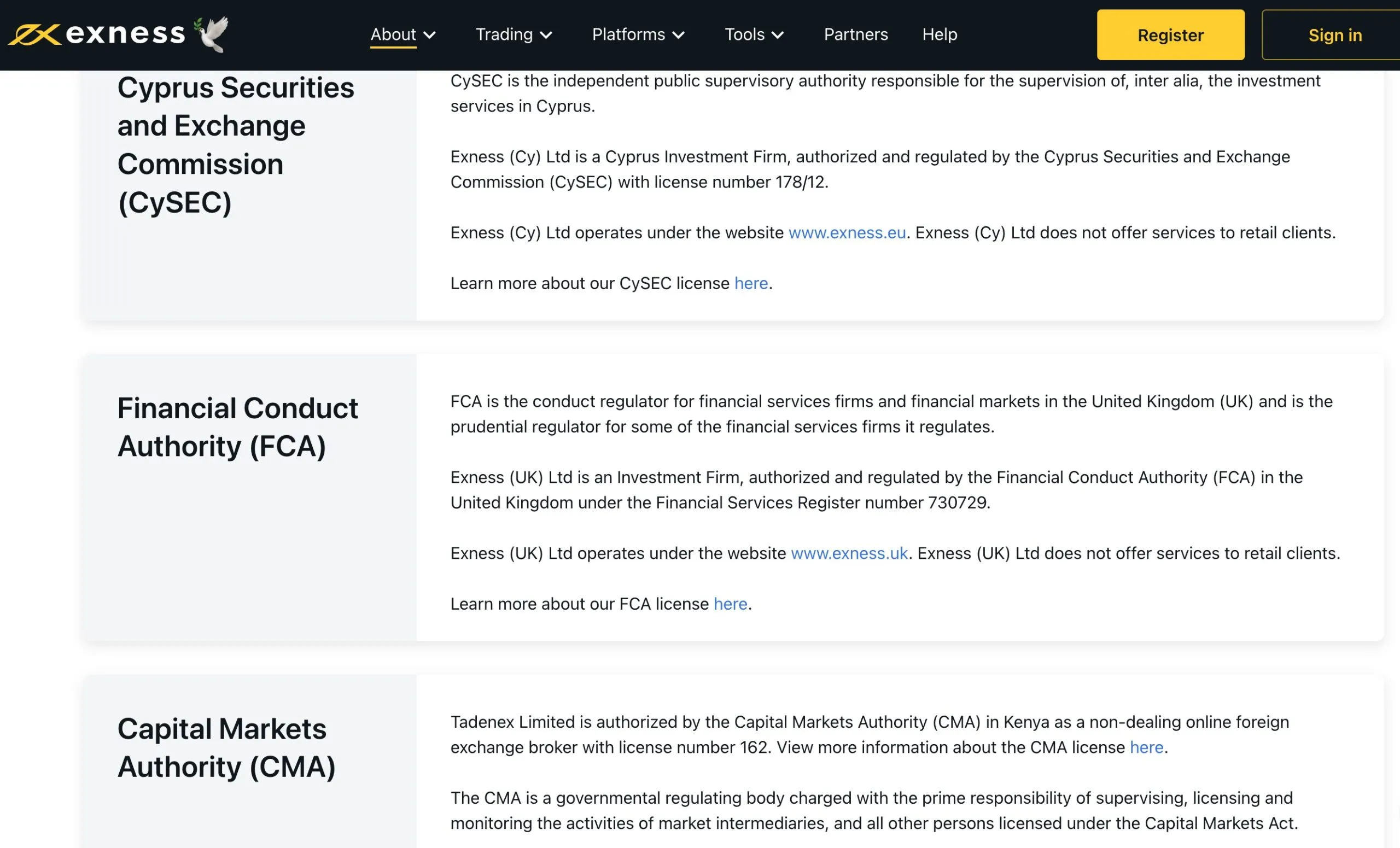 Is exness regulated in Kenya?