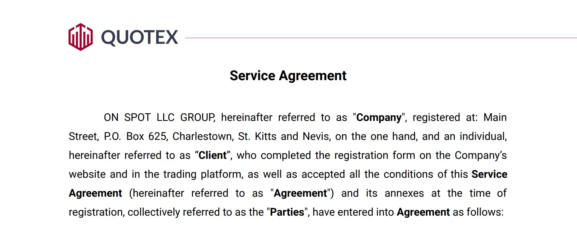 We went through quotex service agreement to find out whether it is a legit broker in kenya