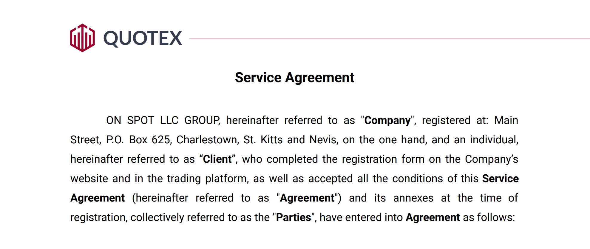 We went through quotex service agreement to find out whether it is a legit broker in kenya